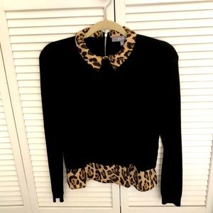 Leopard print black knit